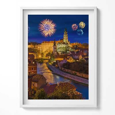 Kép keretben Tűzijáték Krumlov Csehországban