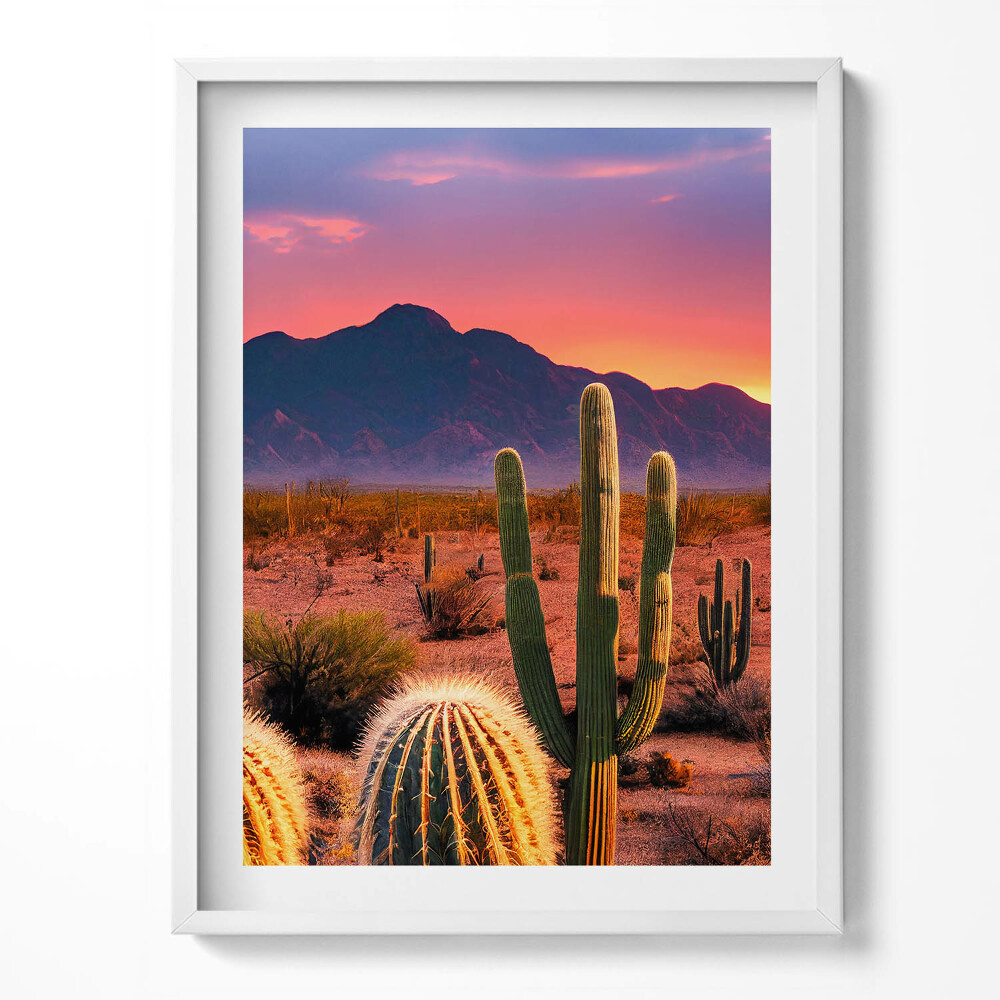 Kép keretben Naplemente a sivatagban