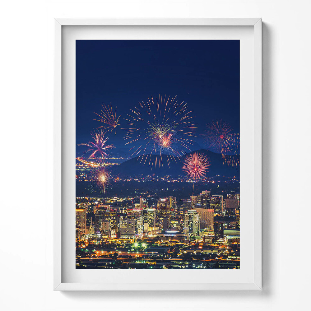 Kép keretben Phoenix városa éjszaka