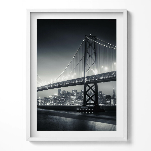 Kép keretben Híd éjszaka San Francisco
