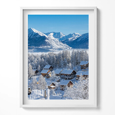 Kép keretben Laye hó az Alpokban