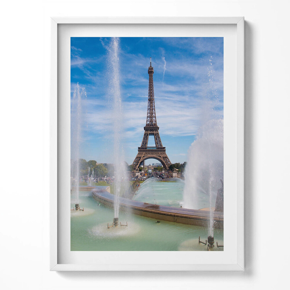 Kép keretben Szökőkút Eiffel-torony Párizsban