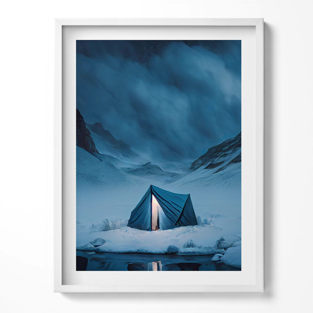 Kép keretben Tent in the mountains of Iceland