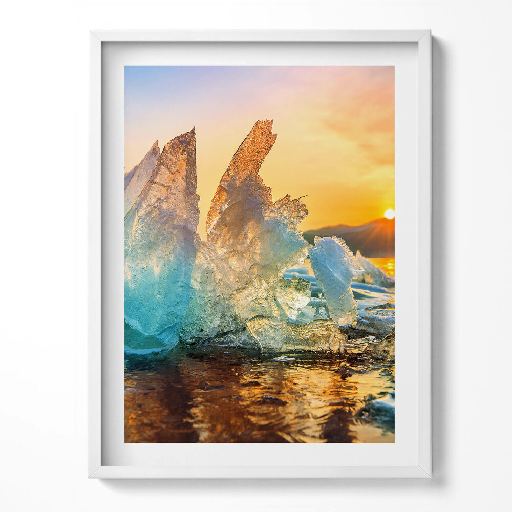 Kép keretben Jégdarab napfelkeltekor