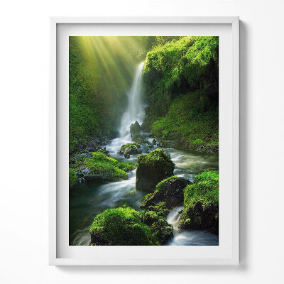 Kép keretben Vízesés és sziklák