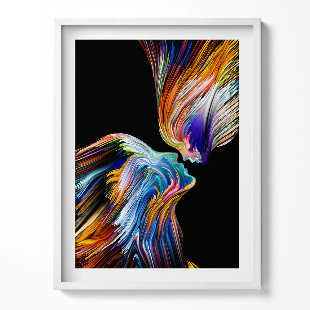 Kép keretben Absztrakt színes emberi arcok