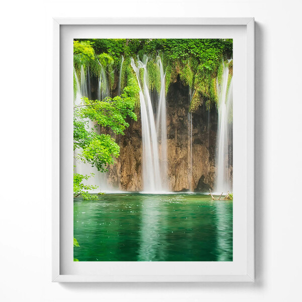 Keretezett kép Természet - Vízesés tó és növényzet