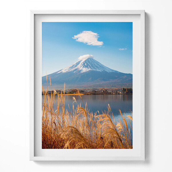 Kép keretben Tájkép a Fuji hegyről Japánban