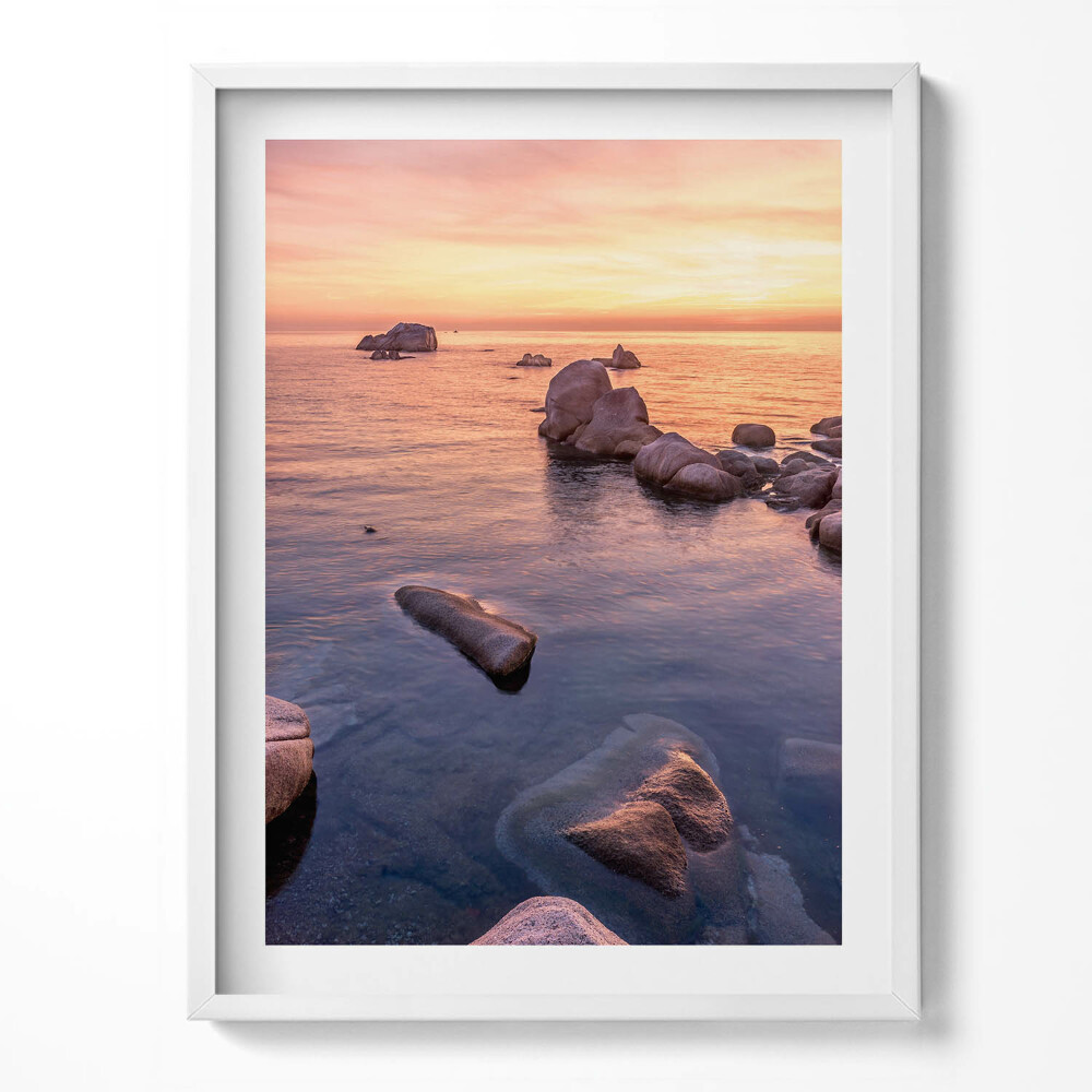 Keretezett kép Romantikus tengeri táj naplementében