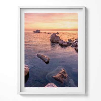 Keretezett kép Romantikus tengeri táj naplementében