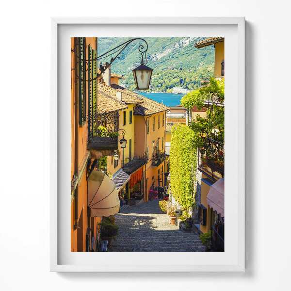 Kép keretben olasz város festői utca