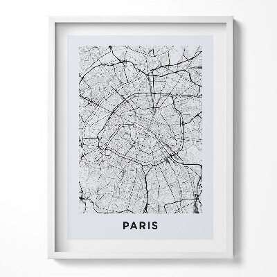 Kép keretben Várostérkép Párizs Franciaország