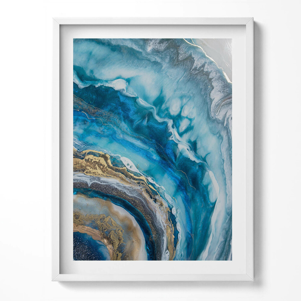 Kép keretben Kék márvány absztrakció
