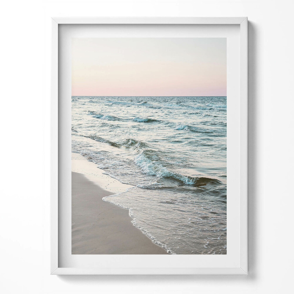 Keretezett kép Romantikus tengerparti táj hullámokkal