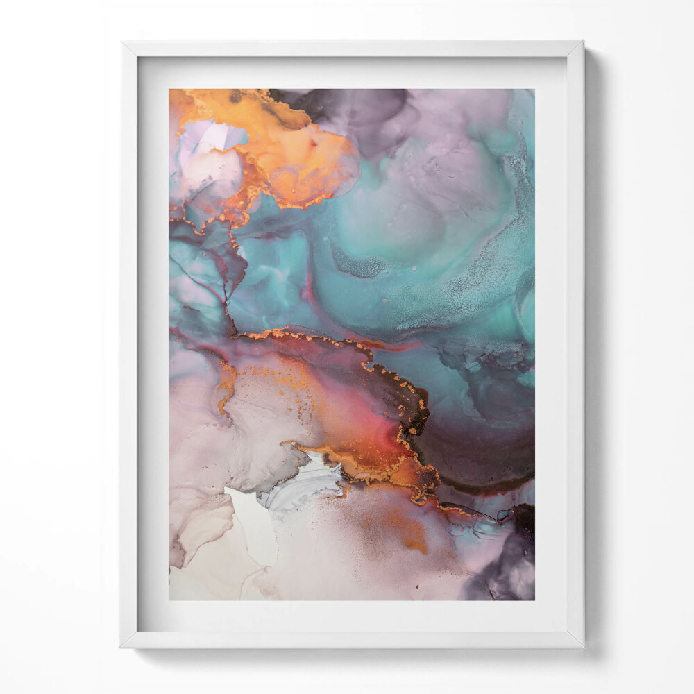 Keretezett kép Folyékony absztrakt arannyal