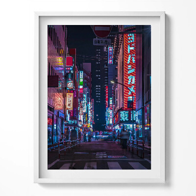 Keretezett kép Ázsiai város éjszaka
