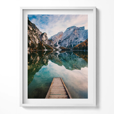 Keretezett kép Hegyi kilátás tóra és erdőkre