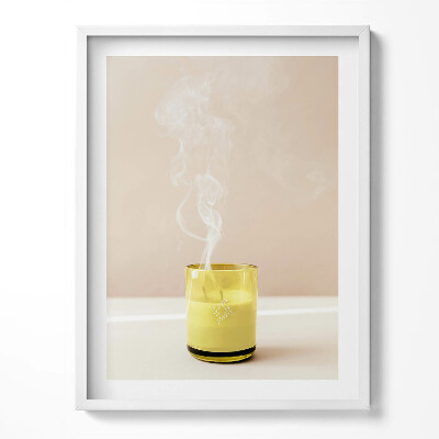 Keretezett kép eloltott gyertya boho stílusban
