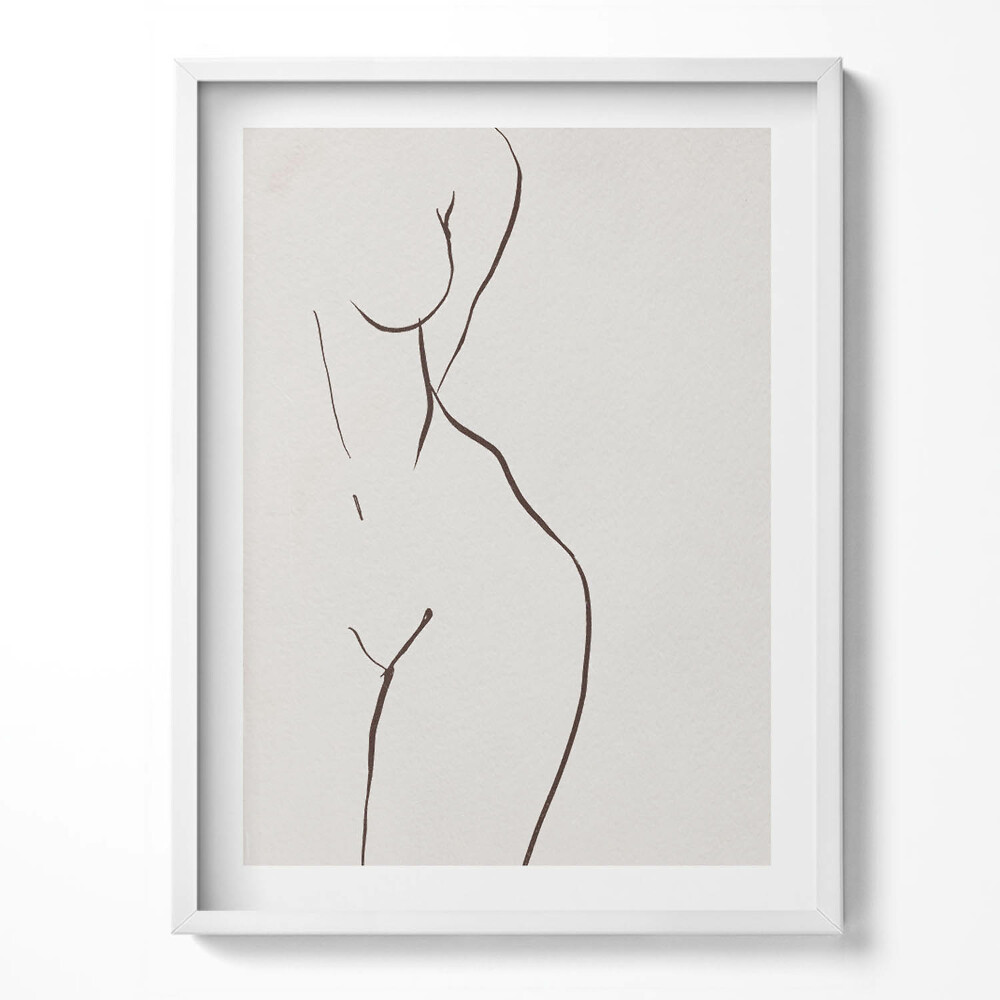 Keretezett kép Vonal- art női sziluett