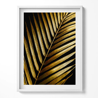 Kép keretben Levél arany csillogásban