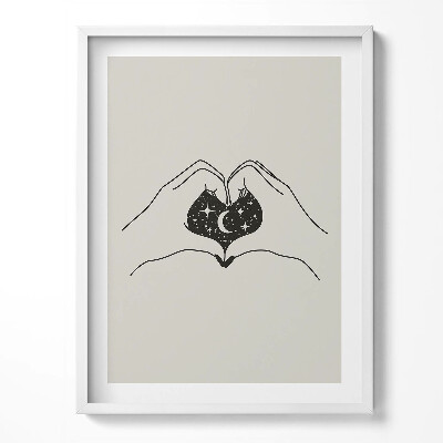 Keretezett kép Pálma és kozmosz szíve - illusztráció