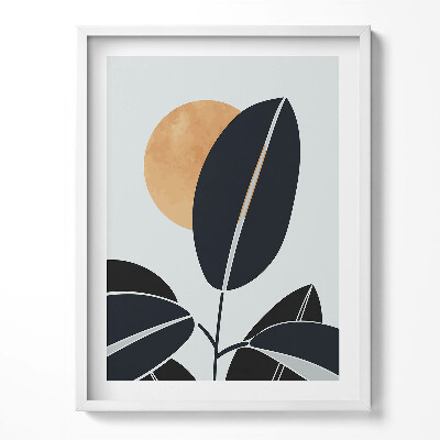 Keretezett kép Minimalista növények és a nap boho stílusban