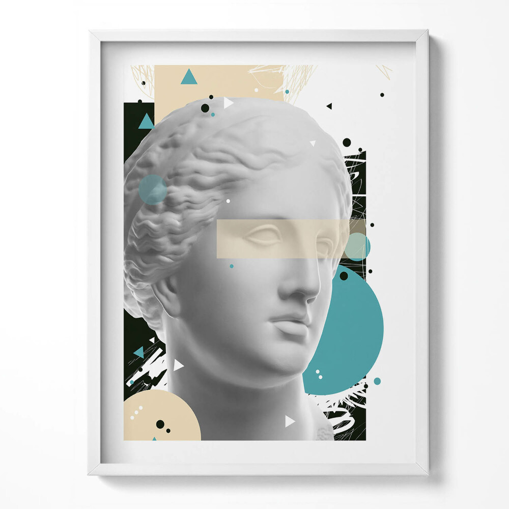 Keretezett kép Absztrakt portré ősi női szobor