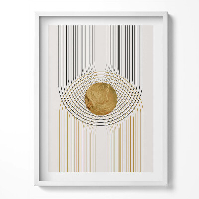 Keretezett kép Boho absztrakt minimalista formák arannyal