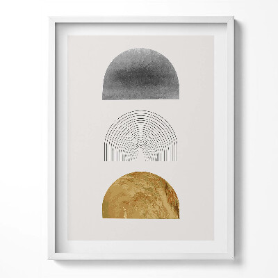 Kép keretben Boho absztrakt minimalista formák arannyal