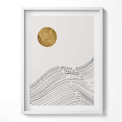 Keretezett kép Boho absztrakt minimalista formák arannyal