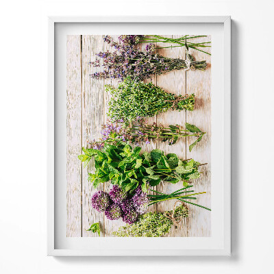 Keretezett kép Növények és gyógynövények táblákon