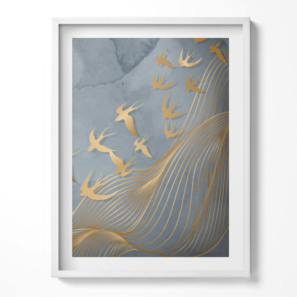 Kép keretben Illusztráció repülő madarakról