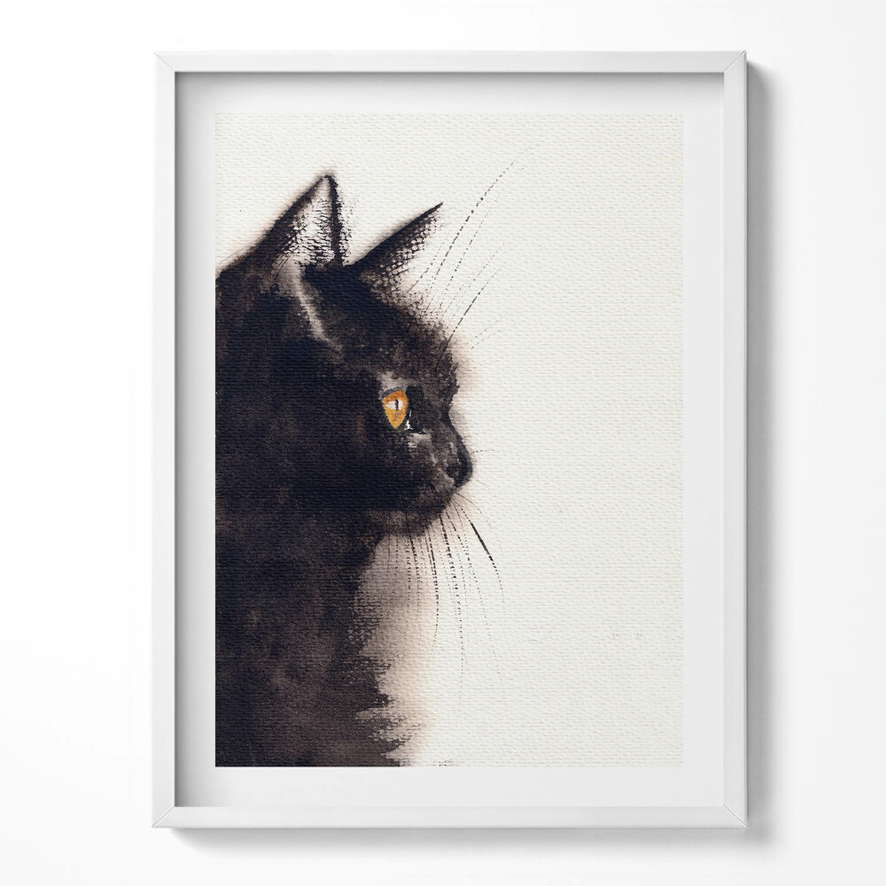 Kép keretben Portré egy fekete macskáról