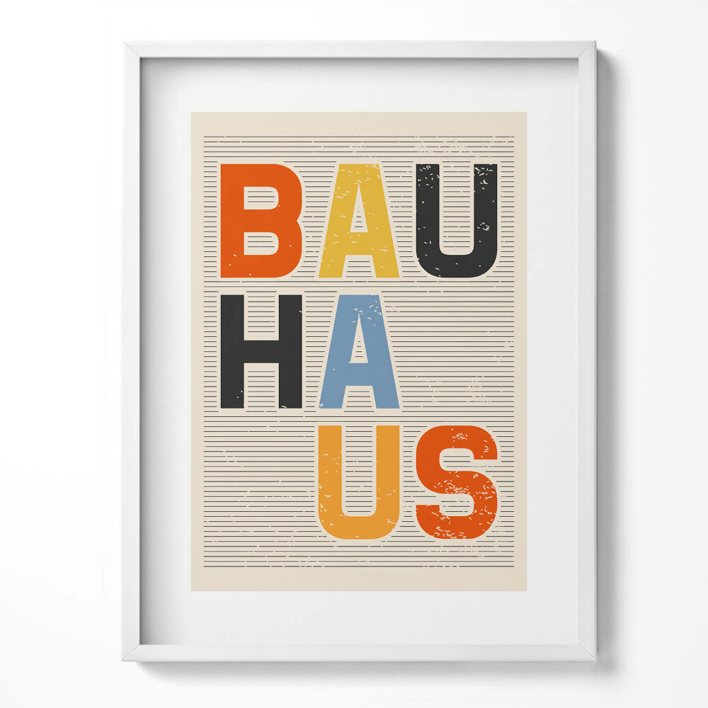 Keretezett kép Modernista színes "bauhaus" felirat