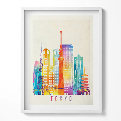 Kép keretben Színes illusztráció a japán Tokió városáról