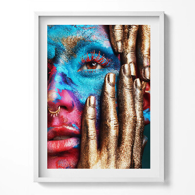 Kép keretben Művészet - egy nő színes arca