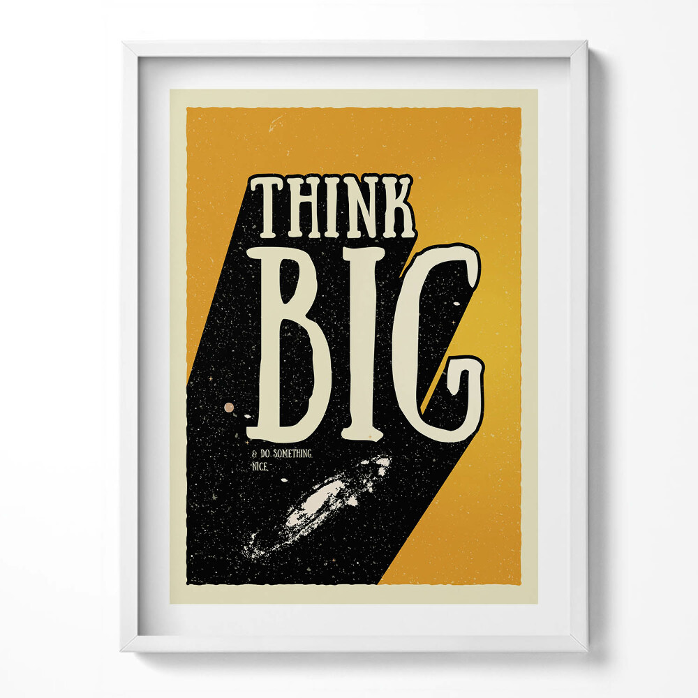 Kép keretben Inspiráló felirat "Think big"