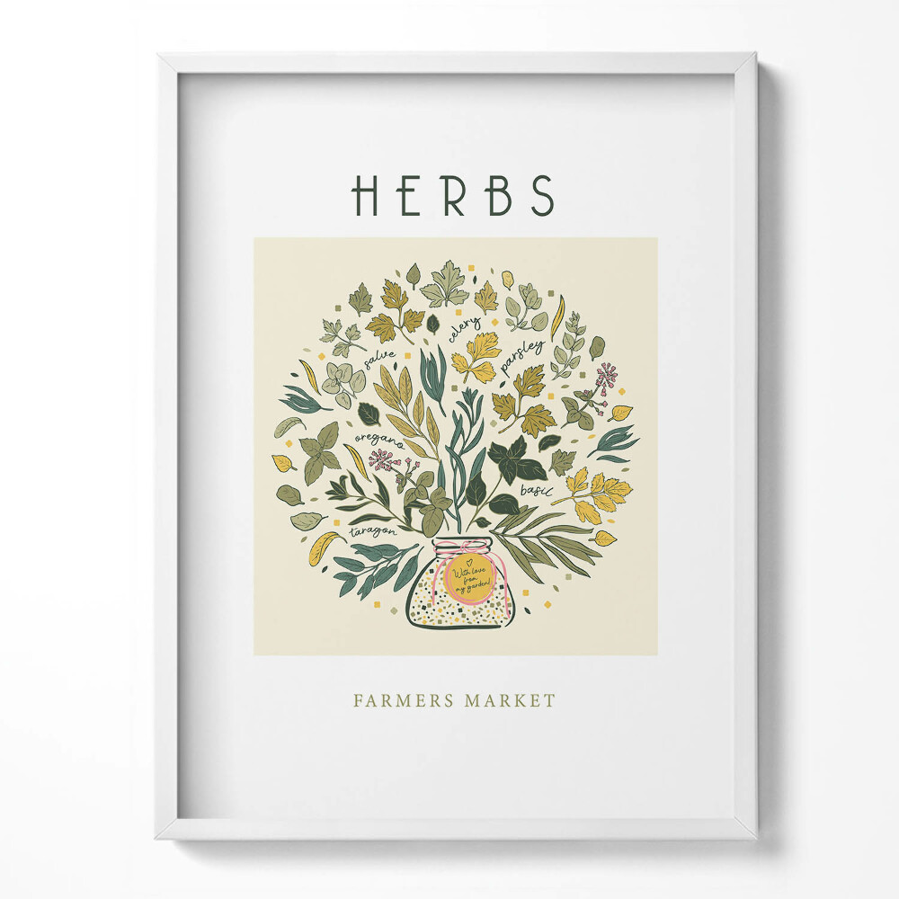 Keretezett kép Gyógynövények illusztrációja