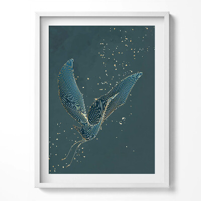 Keretezett kép Daru absztrakt aranyban