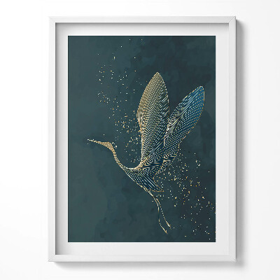 Keretezett kép Daru absztrakt aranyban