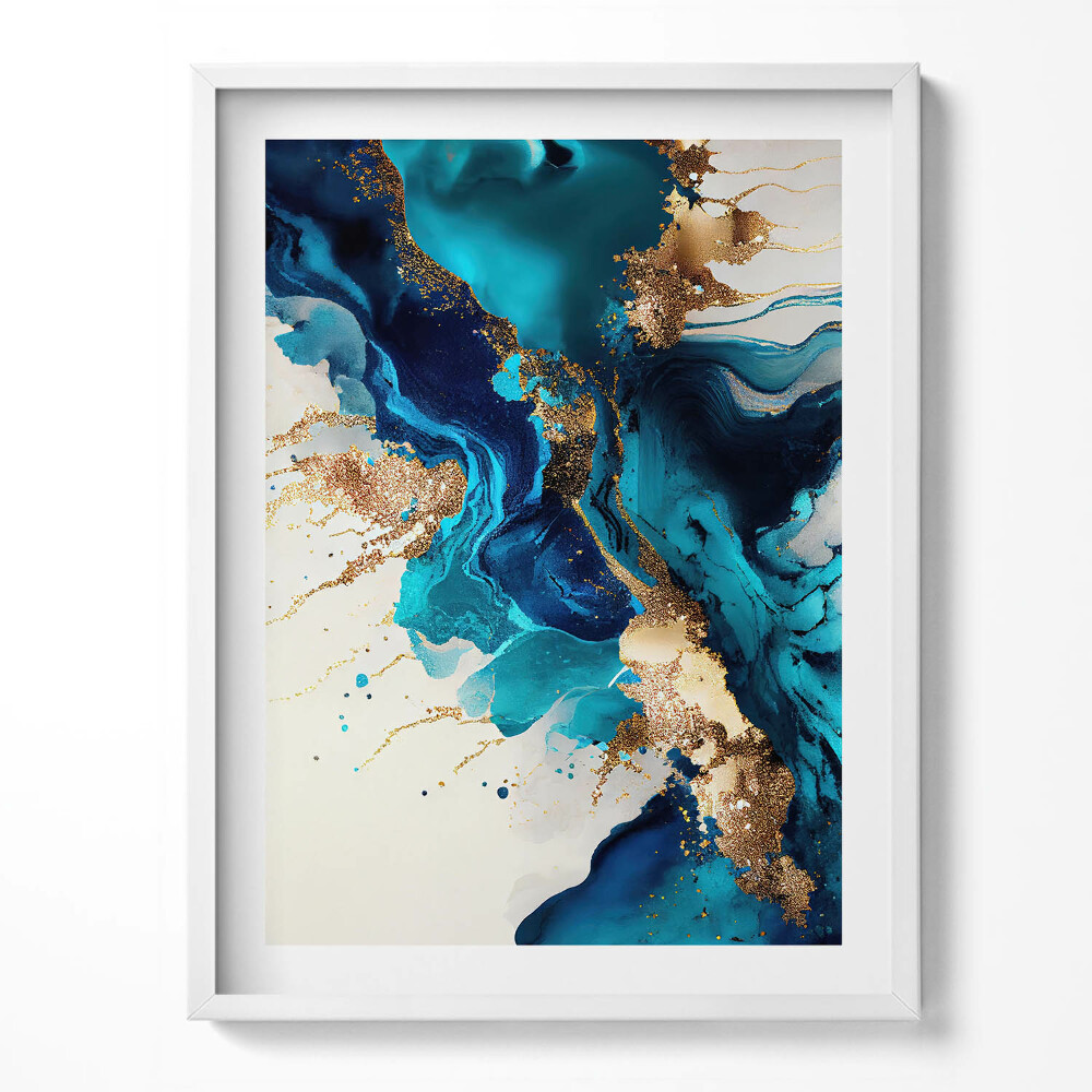 Keretezett kép Folyékony absztrakt arannyal