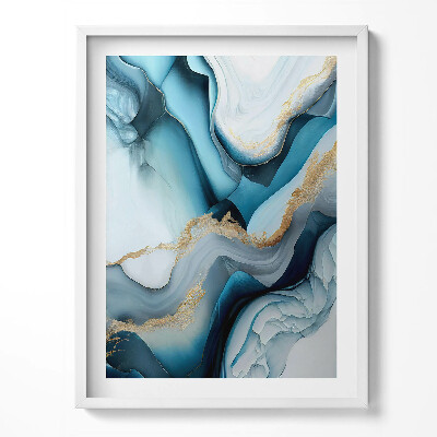 Keretezett kép Folyékony márvány textúra arannyal