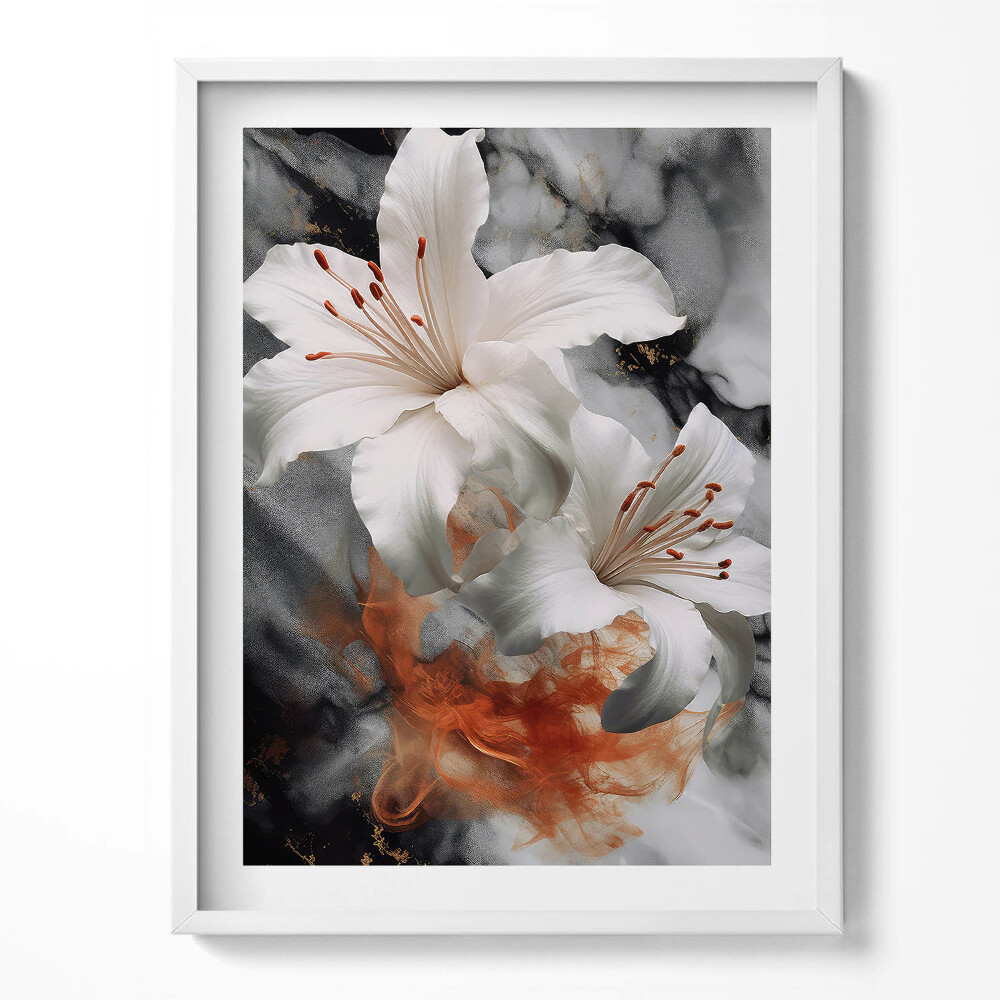 Keretezett kép Kompozíció füst virágokkal