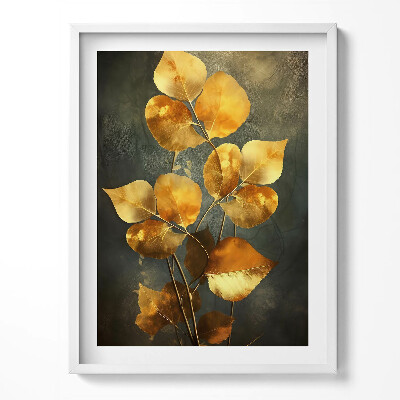 Kép keretben Arany csillogó levelek