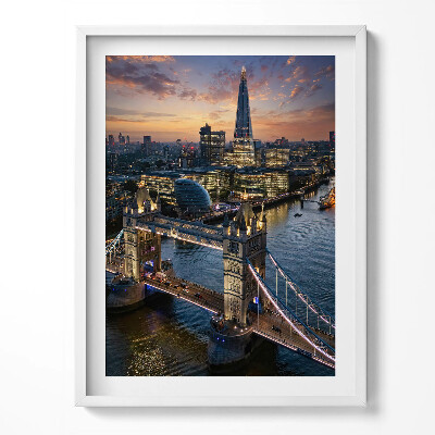 Kép keretben London Bridge in the evening from a bird's eye view