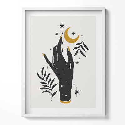 Keretezett kép Illusztráció női kéz és csillagok