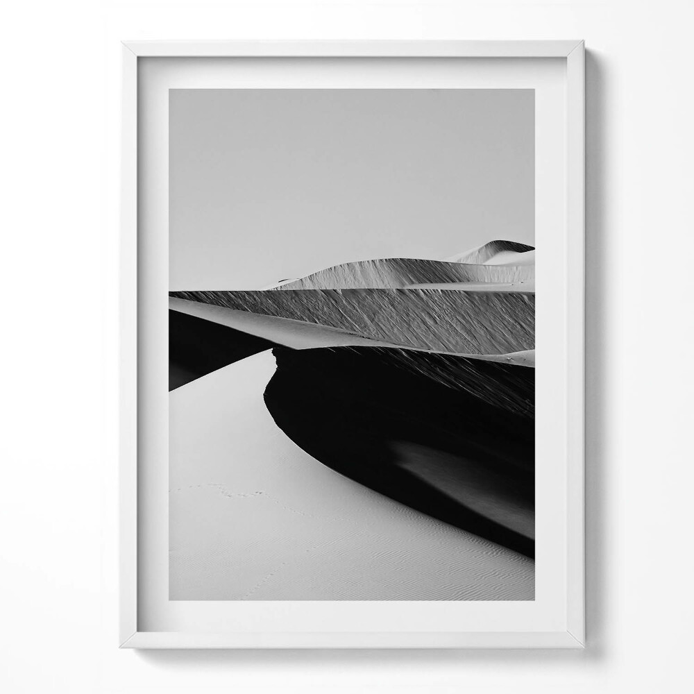 Keretezett kép Fekete- és fehér minimalista sivatagi táj