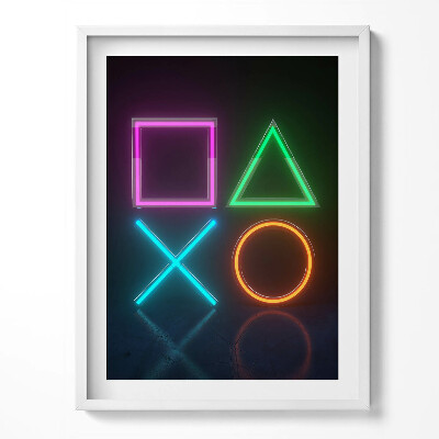 Kép keretben Gamer szimbólumok - karakterek a konzolpadon