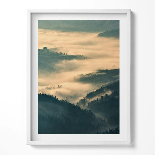 Kép keretben Mountain landscape of forests in nebren