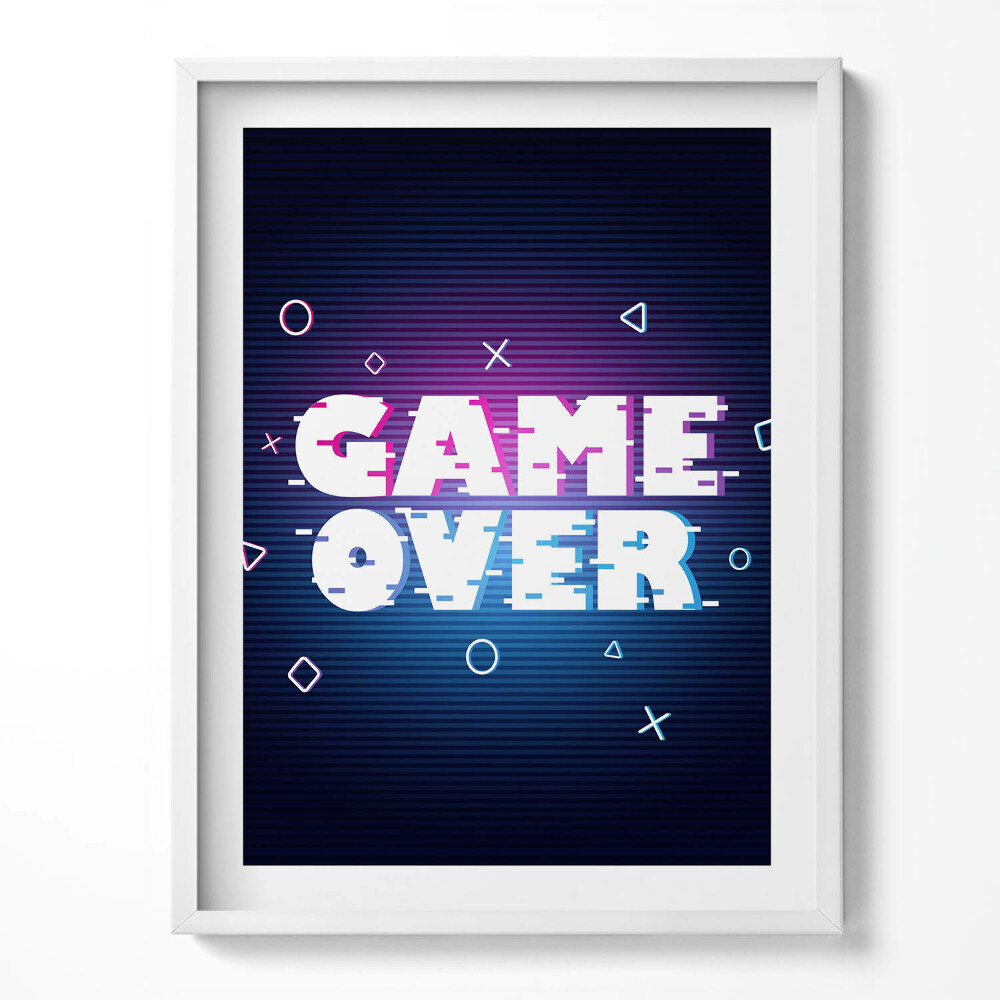 Keretezett kép Stylized caption for gamer "Game over"